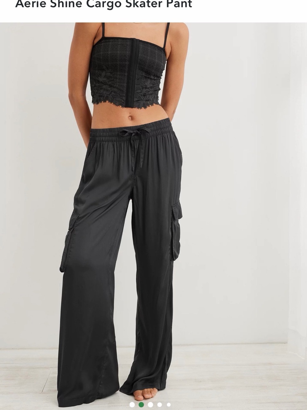 Aerie shine cargo skater pants